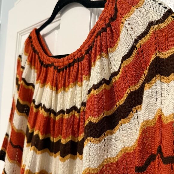 Gabriel New York Poncho Style Knit Sweater Orange Brown Size XL - Picture 2 of 4